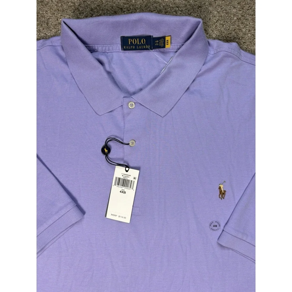 NEW Polo Ralph Lauren Mens Classic Fit Polo Shirt‎ Soft Touch Purple Heather 4XB